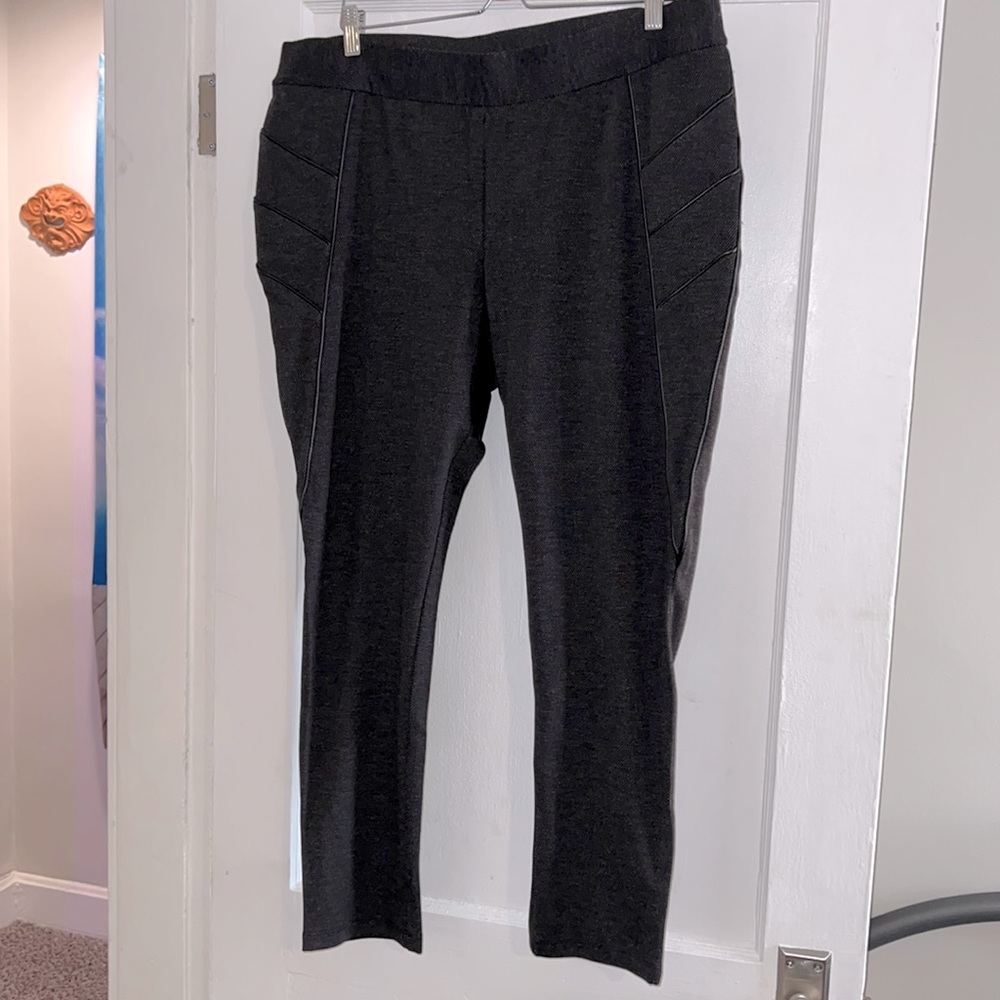 Lane Bryant Dark Grey Corduroy-looking Leggings Size 18
